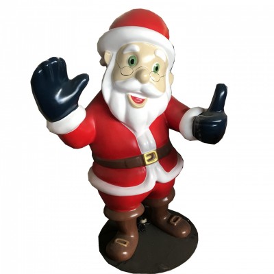 Outdoor and Indoor Christmas decoration resin Santa Claus figurines statue with LED decoration